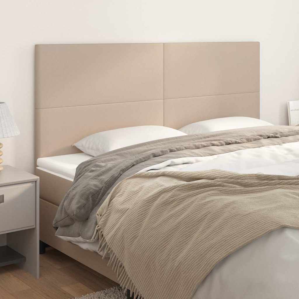 vidaXL Zagłówek cappuccino 160x5x118/128 cm skóra ekologiczna