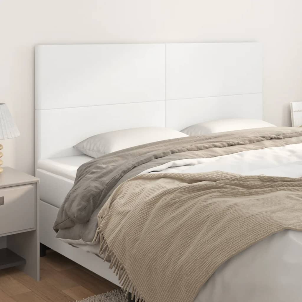 vidaXL Zagłówek biały 180x5x118/128 cm skóra ekologiczna