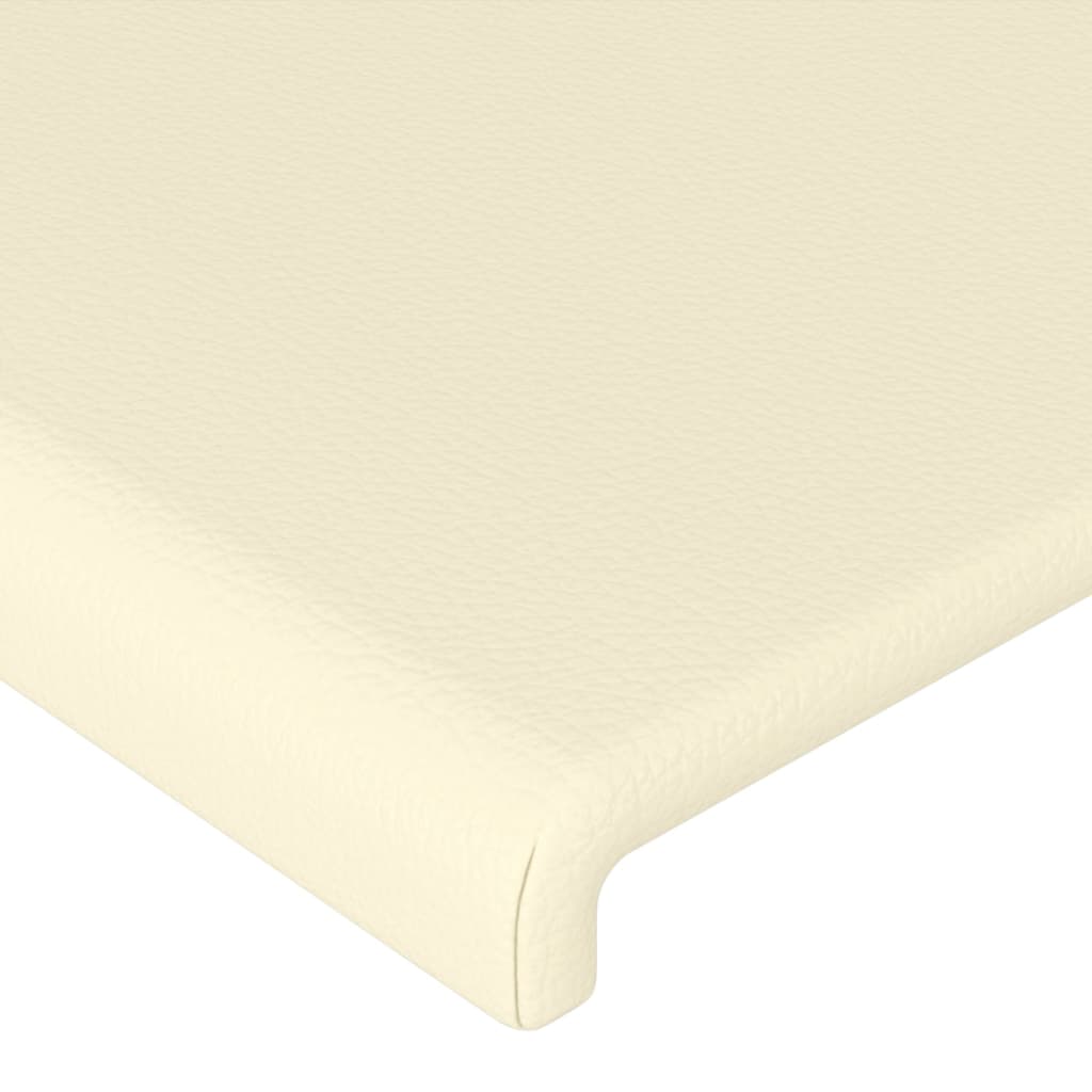vidaXL Zagłówek kremowy 180x5x118/128 cm skóra ekologiczna