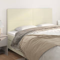 vidaXL Zagłówek kremowy 180x5x118/128 cm skóra ekologiczna