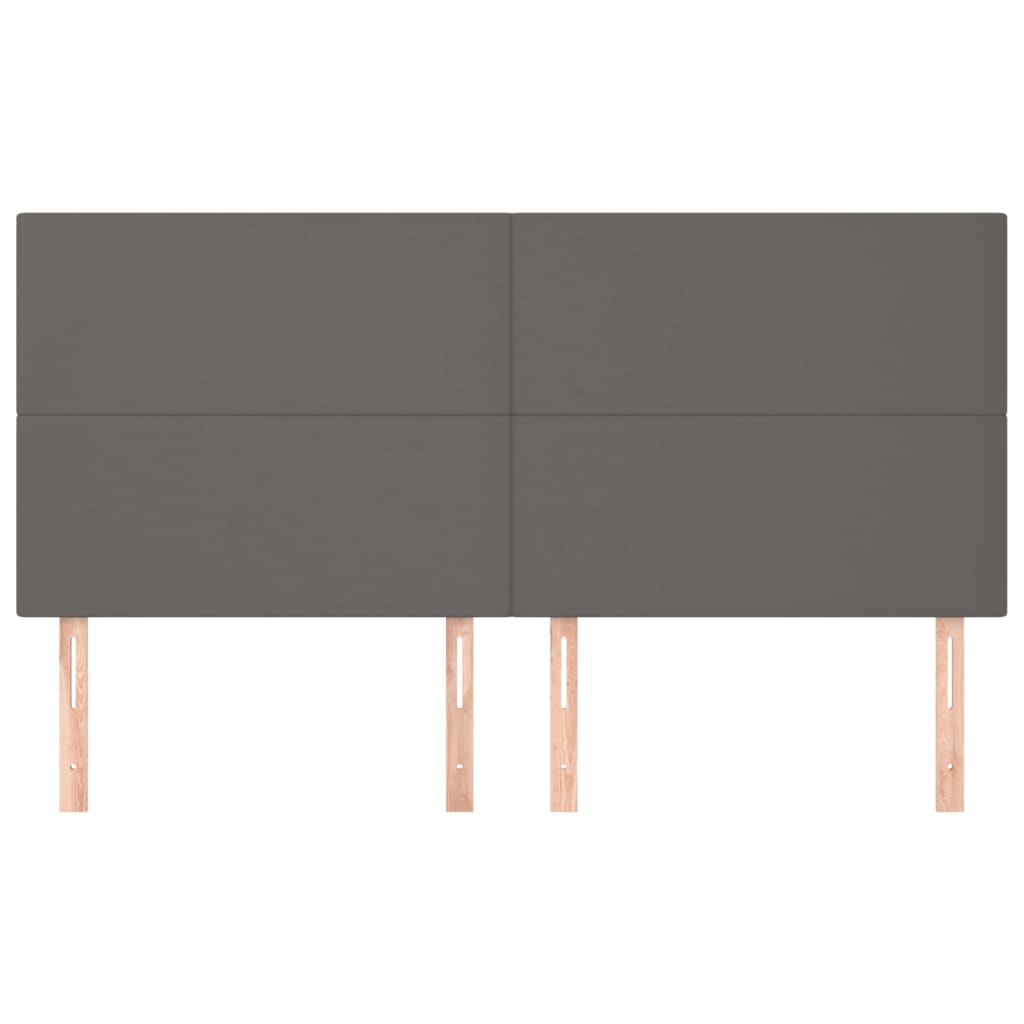 vidaXL Zagłówek szary 180x5x118/128 cm skóra ekologiczna