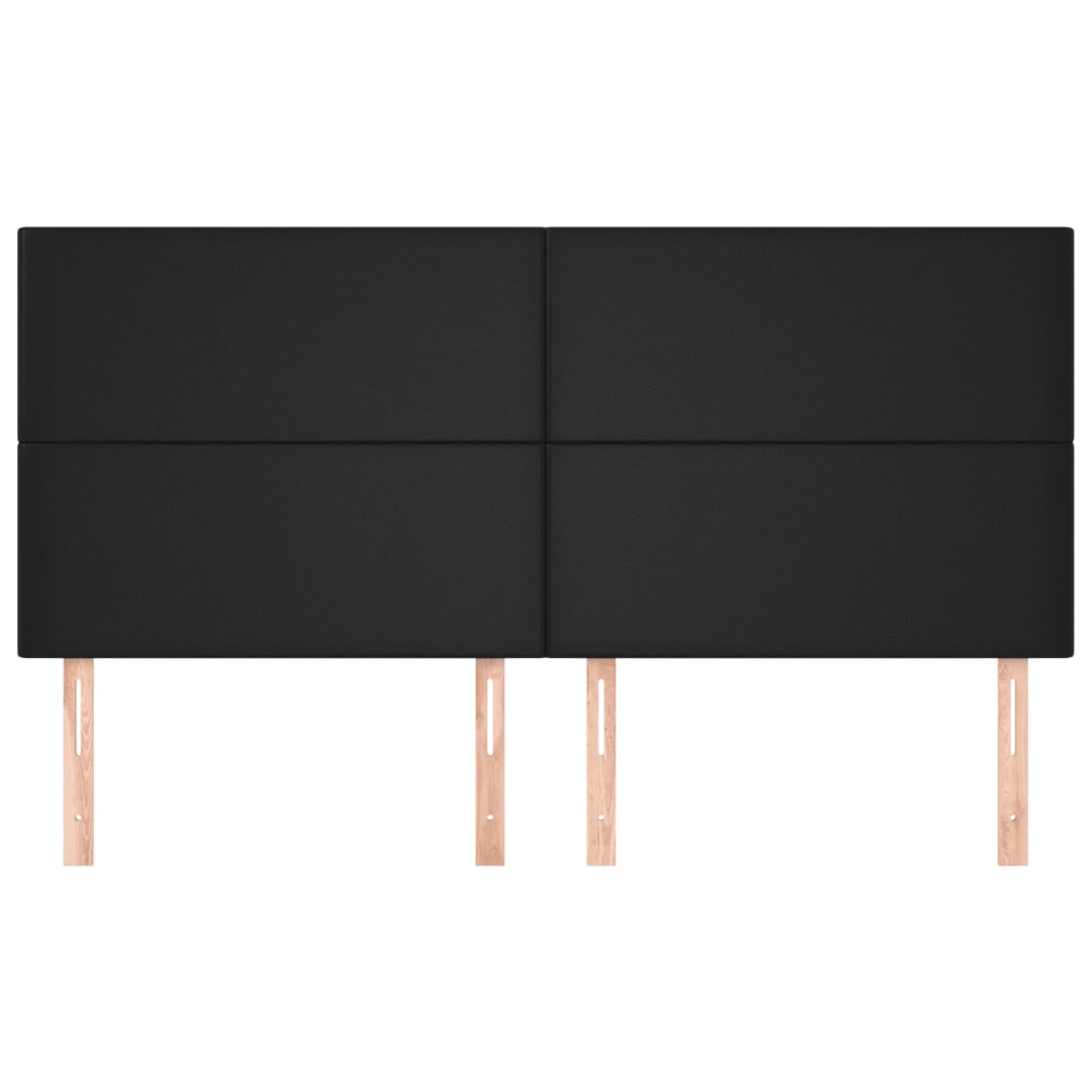 vidaXL Zagłówek czarny 200x5x118/128 cm skóra ekologiczna