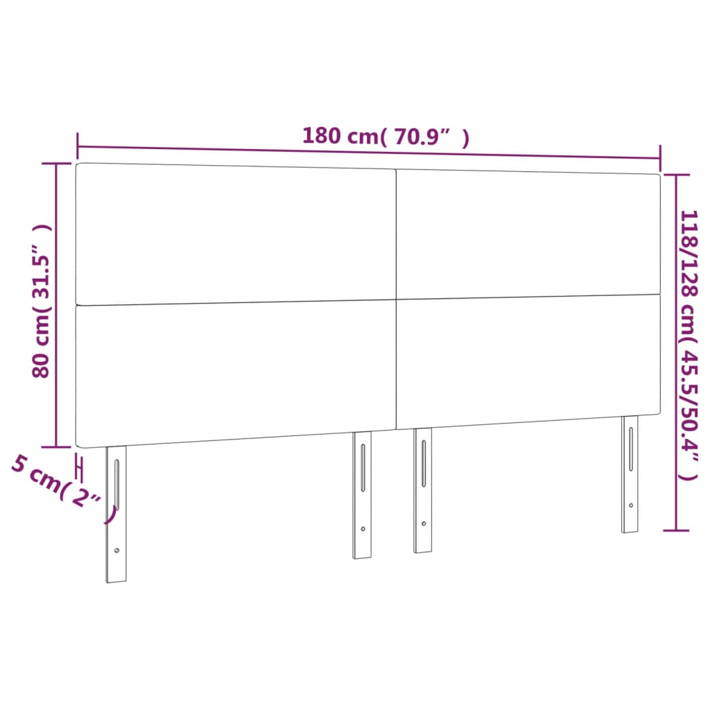 vidaXL Zagłówek czarny 200x5x118/128 cm skóra ekologiczna