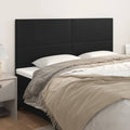 vidaXL Zagłówek czarny 200x5x118/128 cm skóra ekologiczna