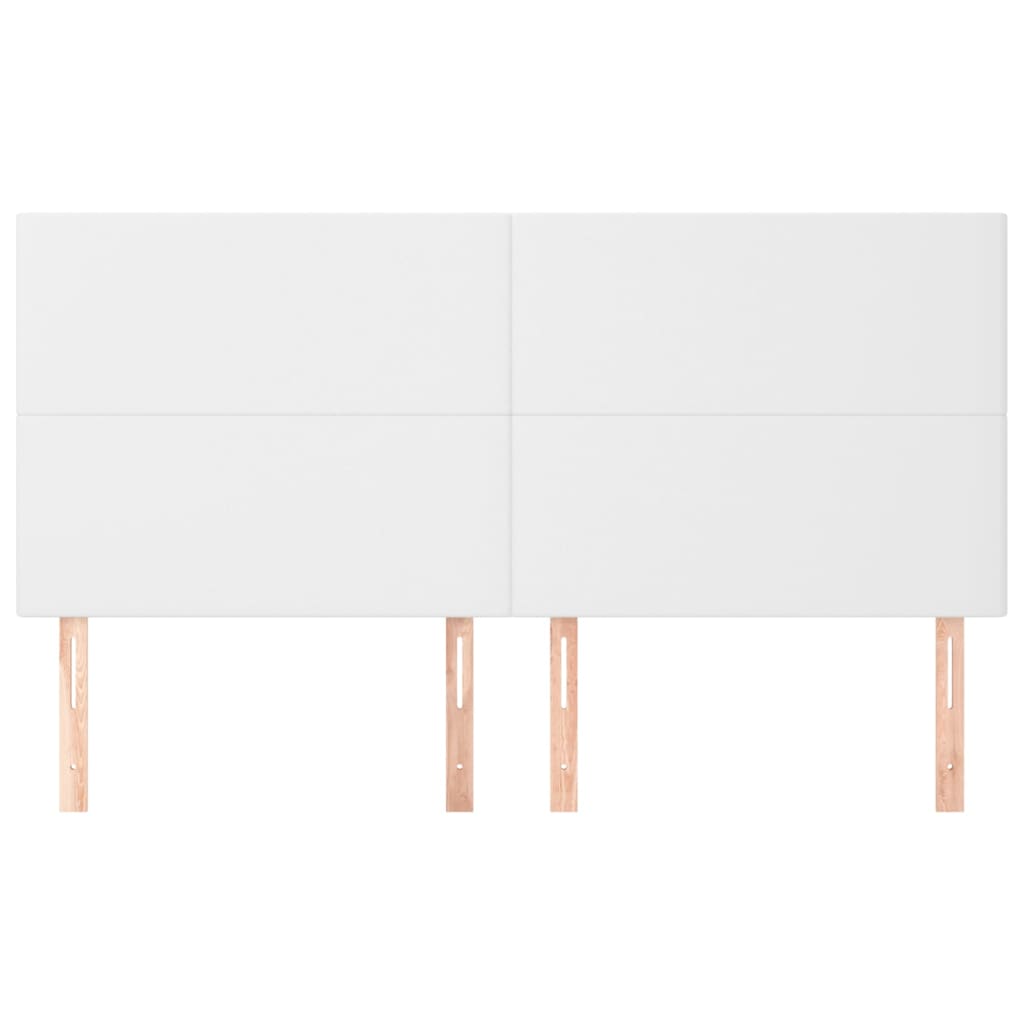 vidaXL Zagłówek biały 200x5x118/128 cm skóra ekologiczna