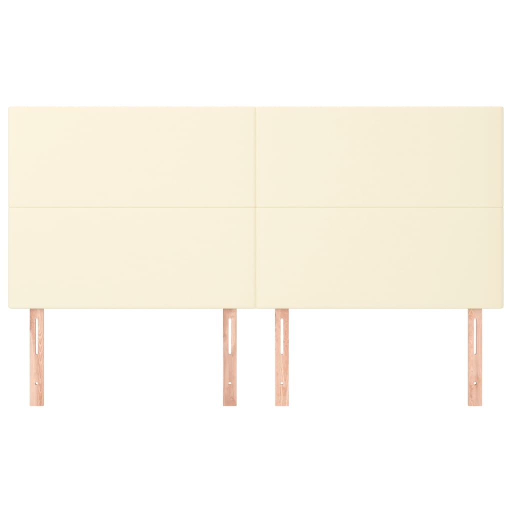 vidaXL Zagłówek kremowy 200x5x118/128 cm skóra ekologiczna