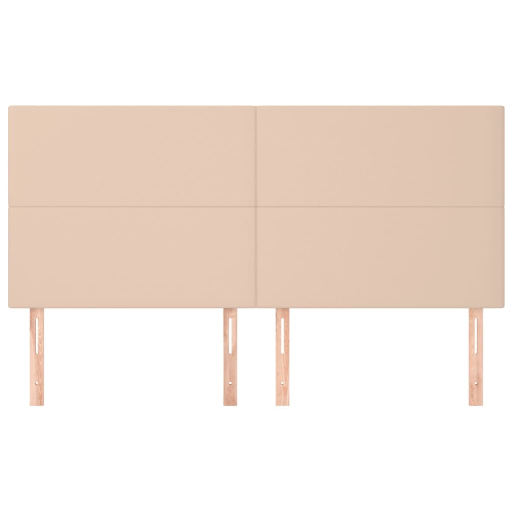 vidaXL Zagłówek cappuccino 200x5x118/128 cm skóra ekologiczna