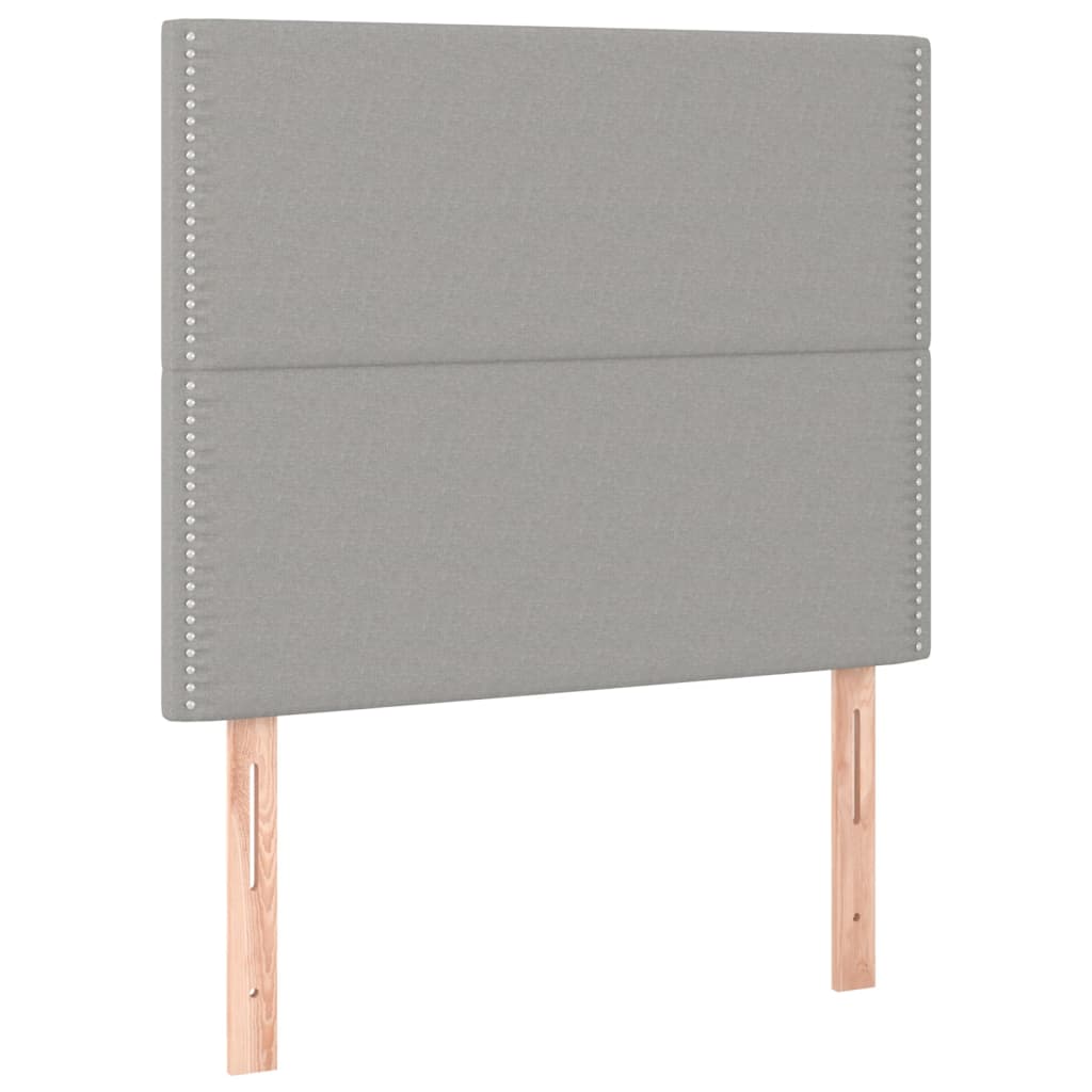 vidaXL Zagłówek jasnoszary 90x5x118/128 cm tkanina
