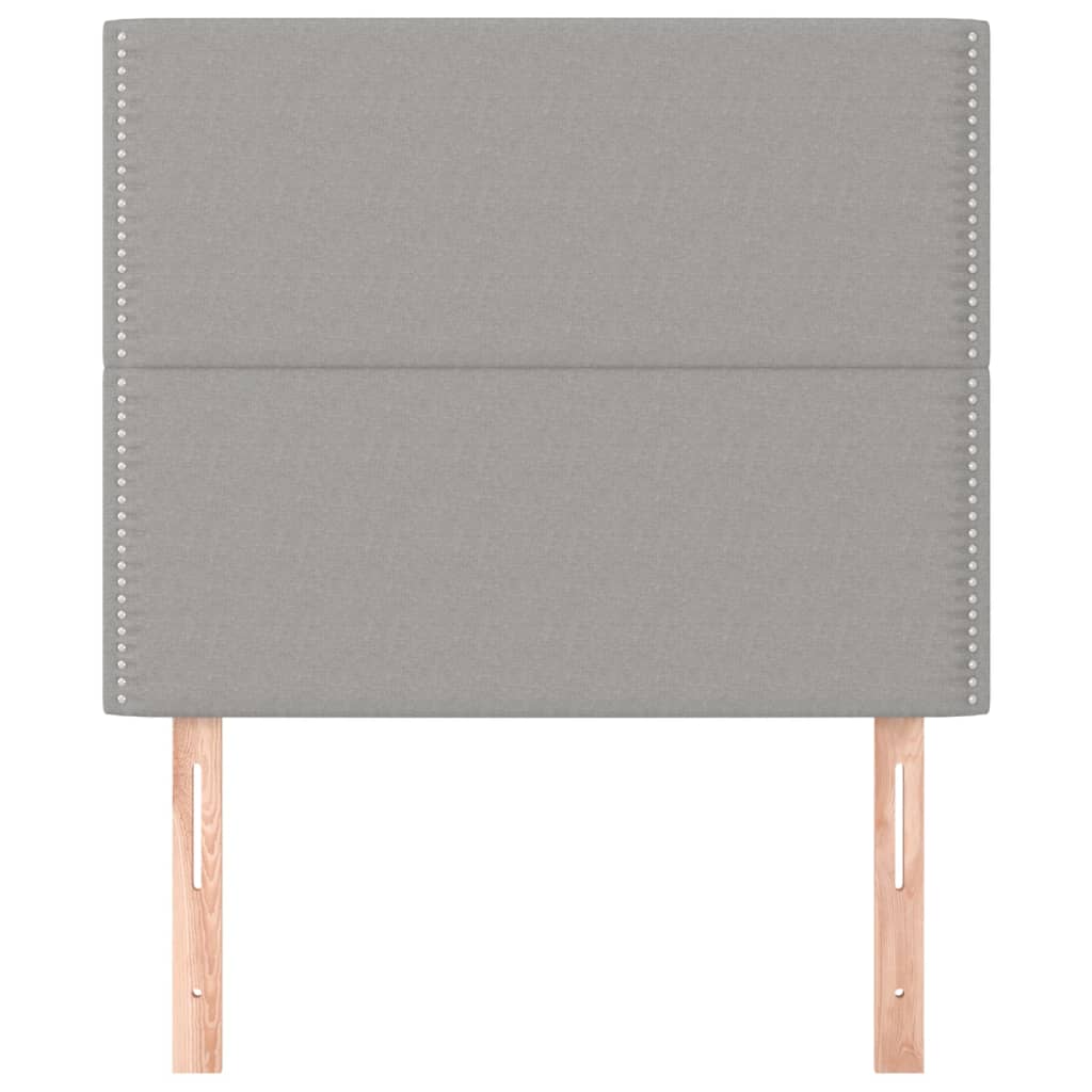 vidaXL Zagłówek jasnoszary 90x5x118/128 cm tkanina