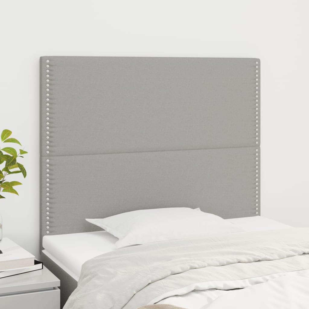 vidaXL Zagłówek jasnoszary 90x5x118/128 cm tkanina