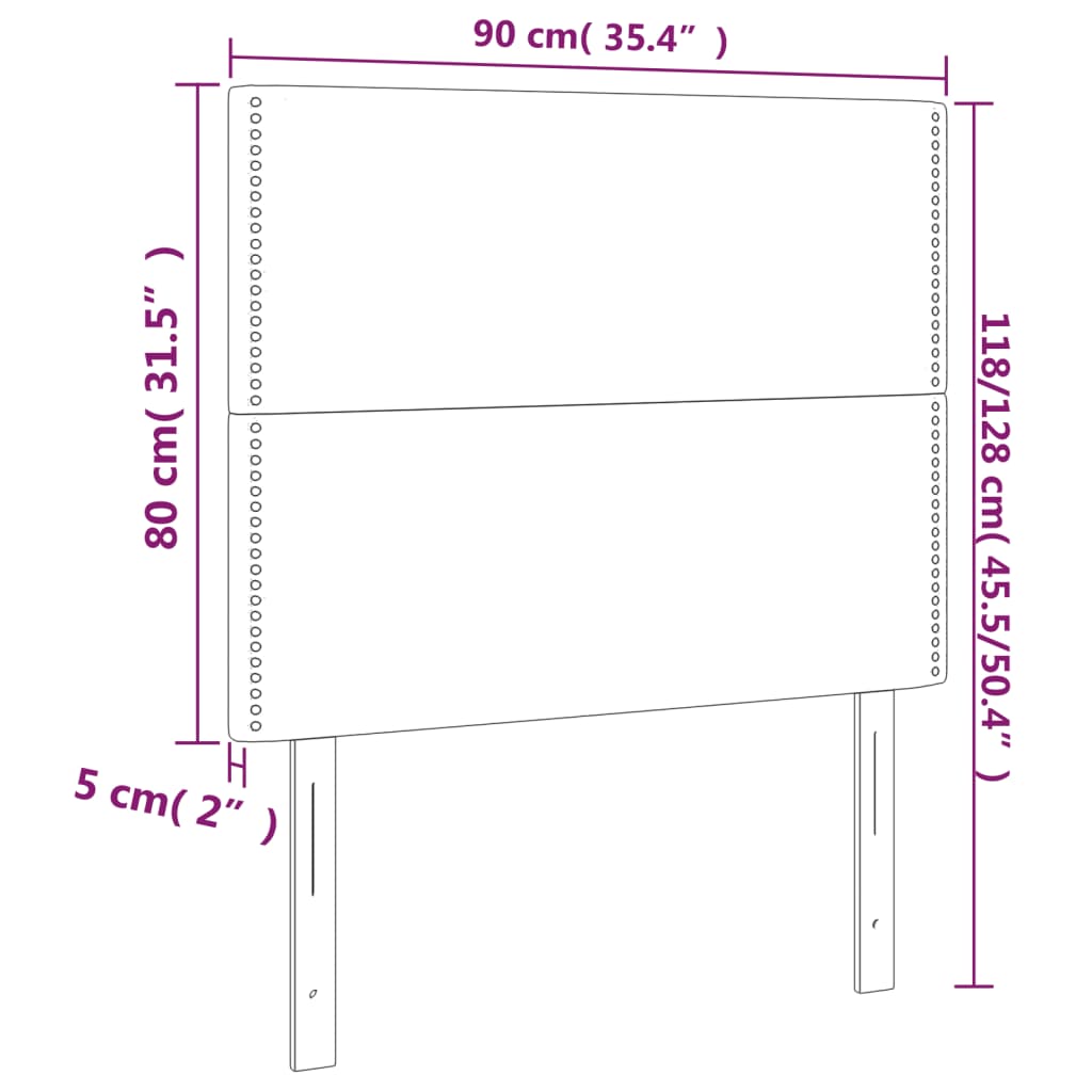 vidaXL Zagłówek ciemnoszary 90x5x118/128 cm tkanina