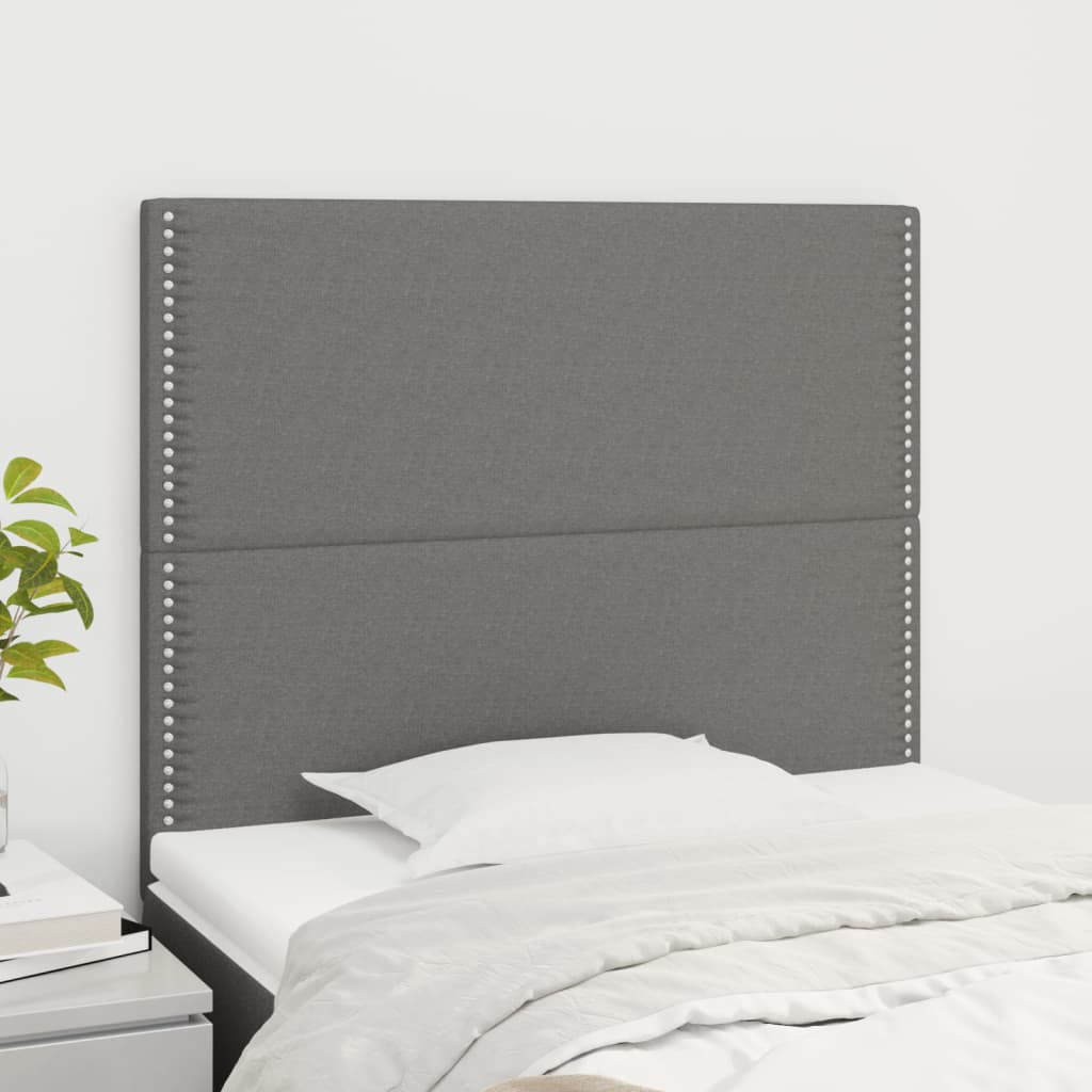 vidaXL Zagłówek ciemnoszary 90x5x118/128 cm tkanina