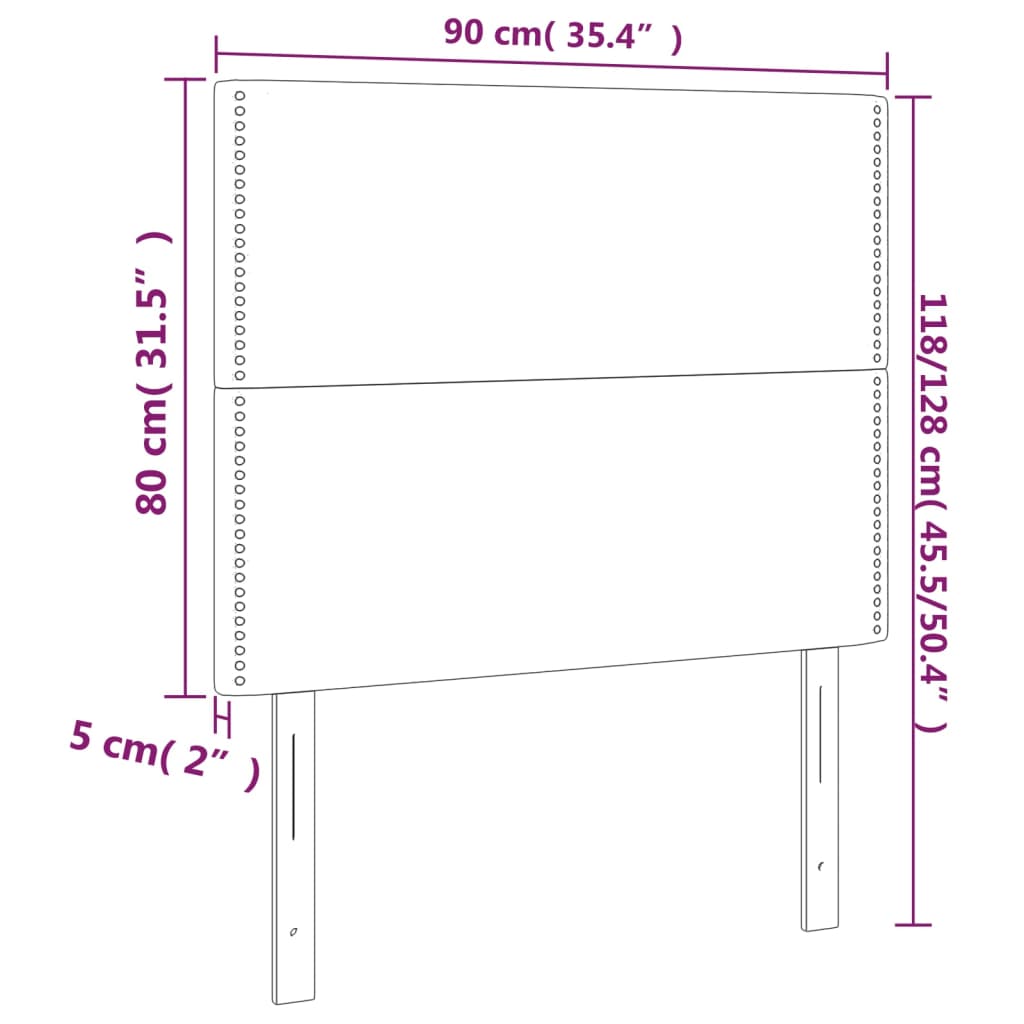 vidaXL Zagłówek niebieski 90x5x118/128 cm tkanina