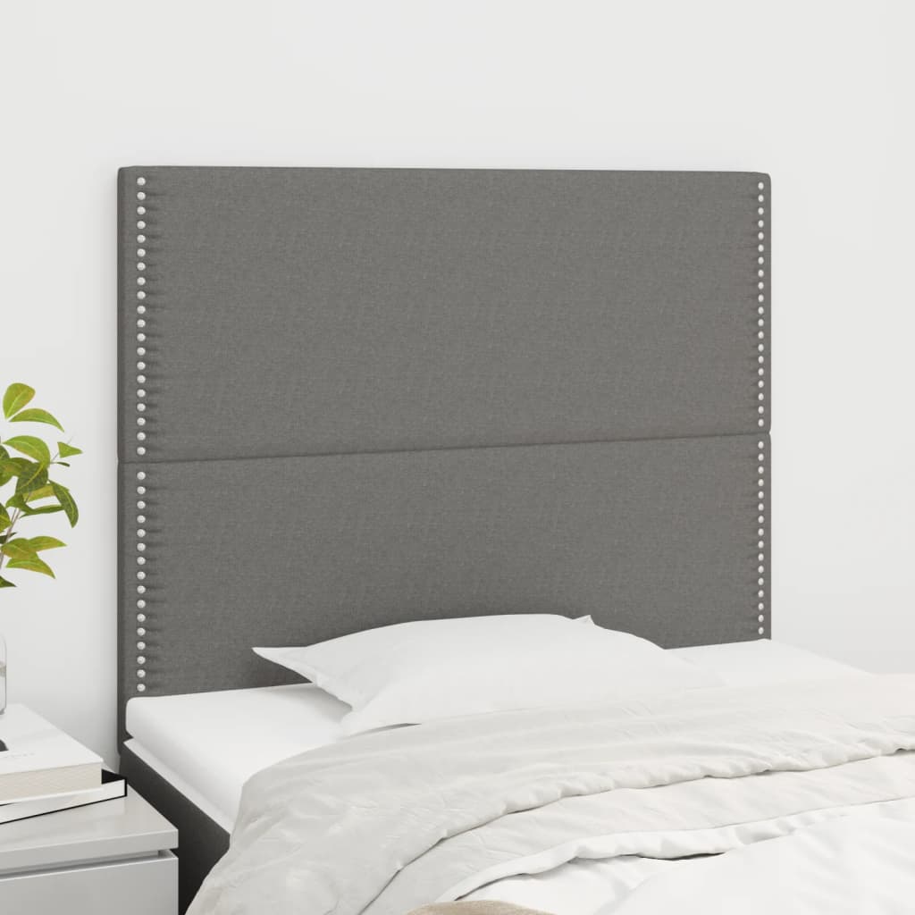 vidaXL Zagłówek ciemnoszary 100x5x118/128 cm tkanina
