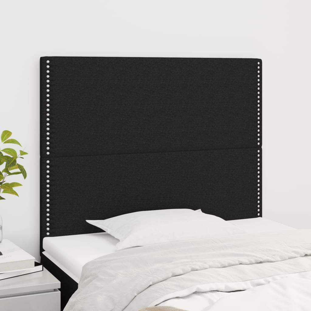 vidaXL Zagłówek czarny 100x5x118/128 cm tkanina