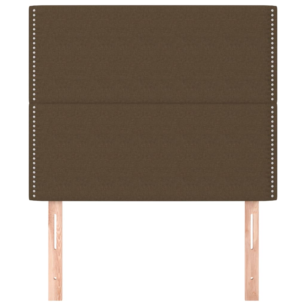 vidaXL Zagłówek ciemnobrązowy 100x5x118/128 cm tkanina