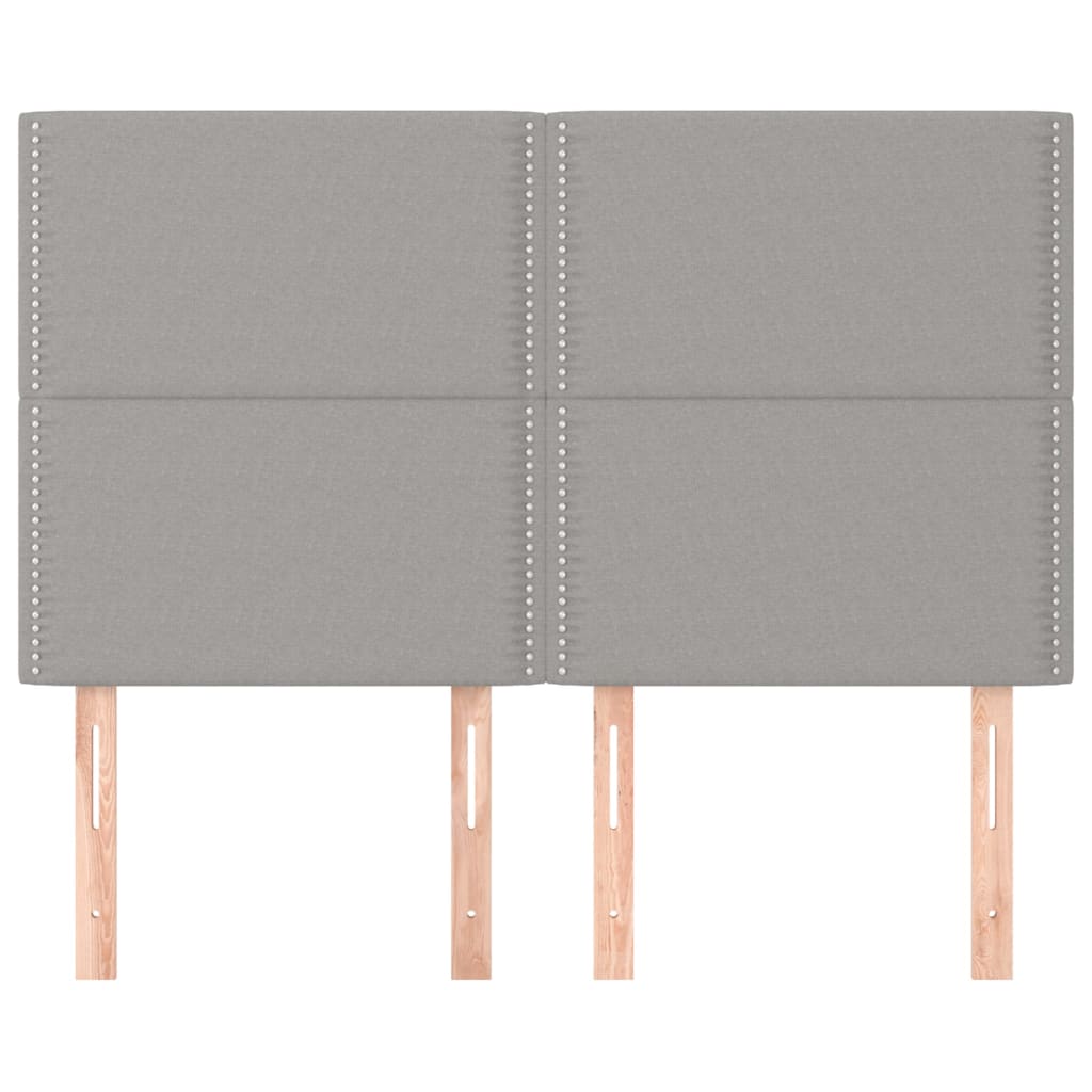vidaXL Zagłówek jasnoszary 144x5x118/128 cm tkanina