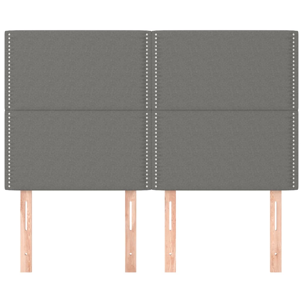 vidaXL Zagłówek ciemnoszary 144x5x118/128 cm materiał