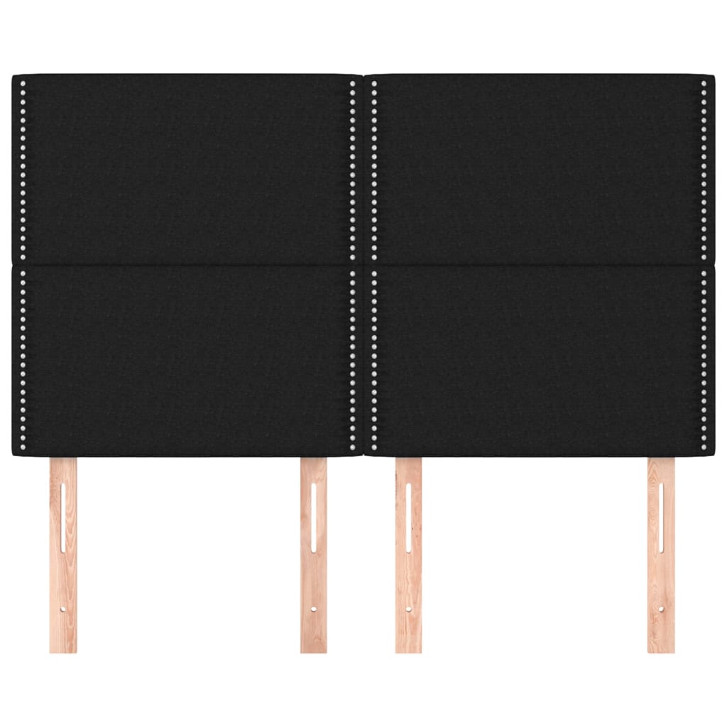 vidaXL Zagłówek czarny 144x5x118/128 cm materiał