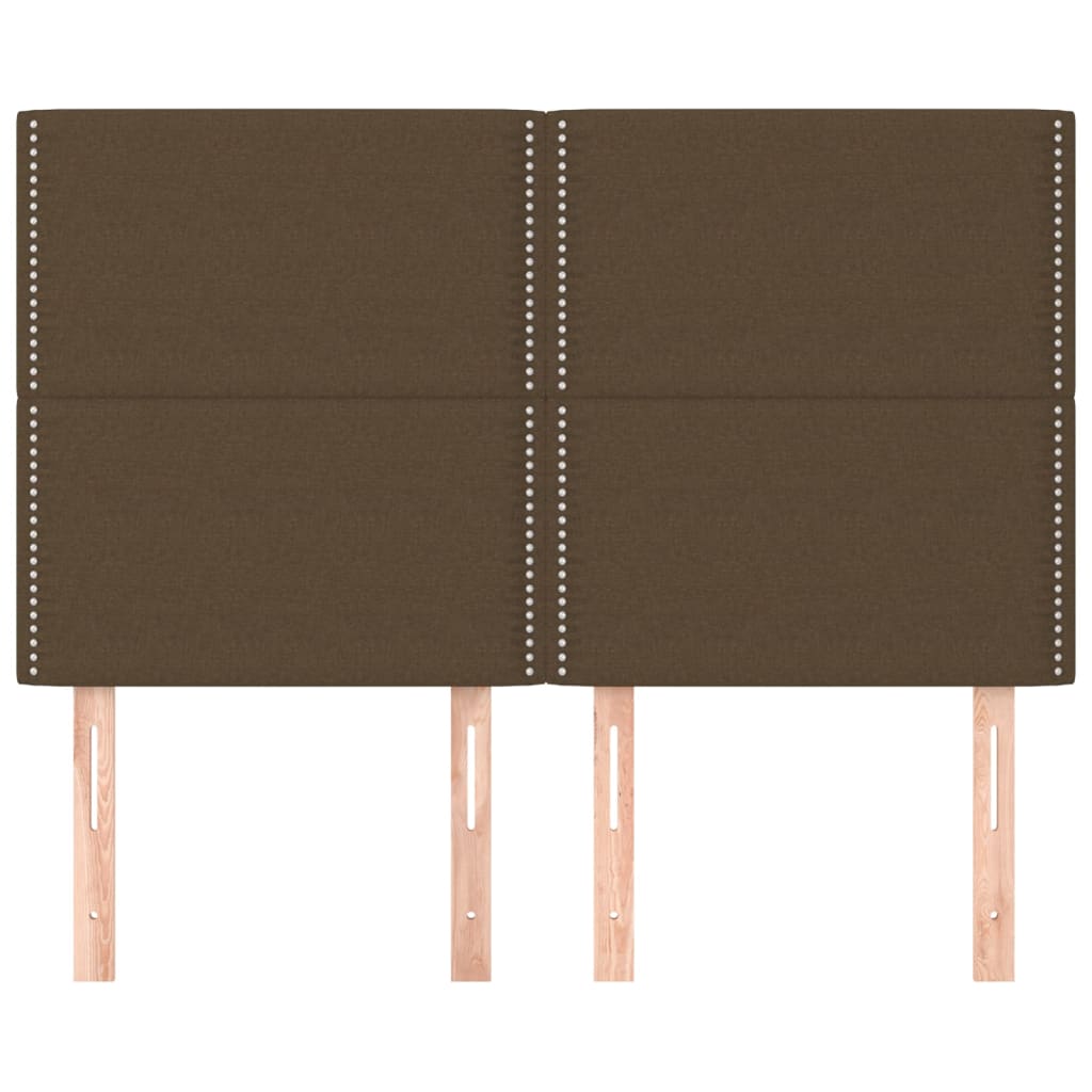 vidaXL Zagłówek ciemnobrązowy 144x5x118/128 cm tkanina