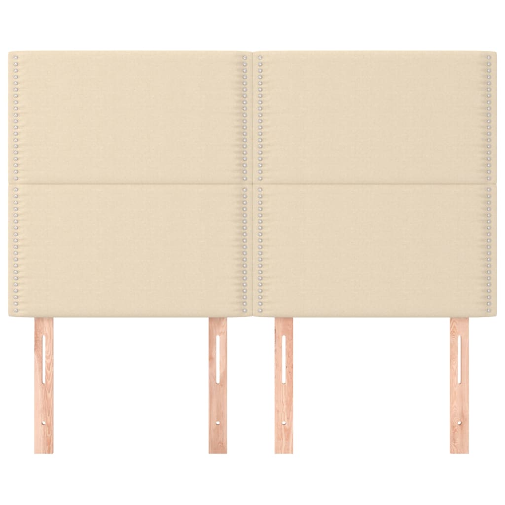 vidaXL Zagłówek kremowy 144x5x118/128 cm materiał