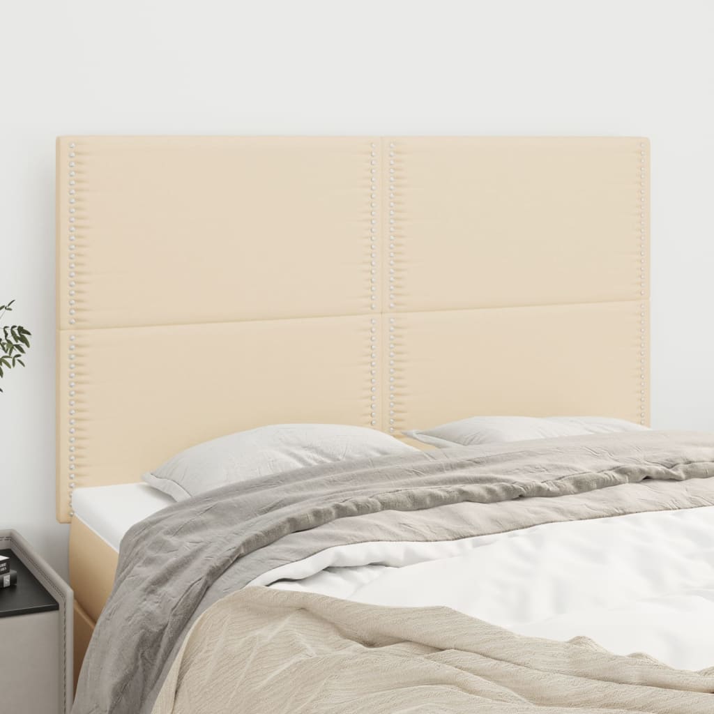 vidaXL Zagłówek kremowy 144x5x118/128 cm materiał