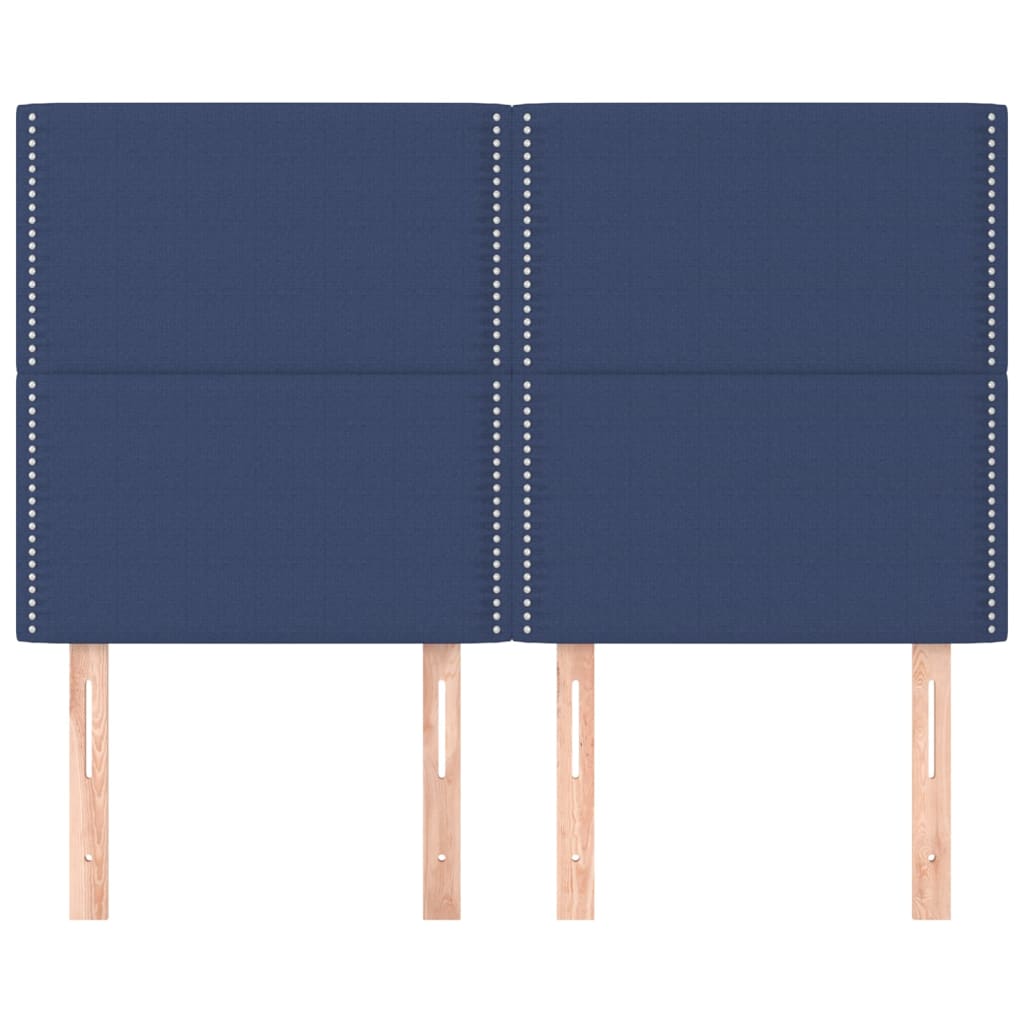 vidaXL Zagłówek niebieski 144x5x118/128 cm tkanina