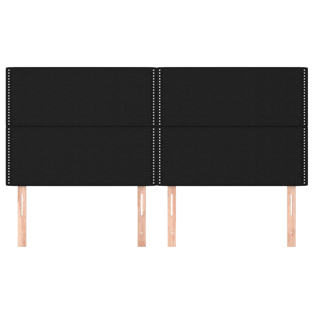 vidaXL Zagłówek czarny 180x5x118/128 cm tkanina