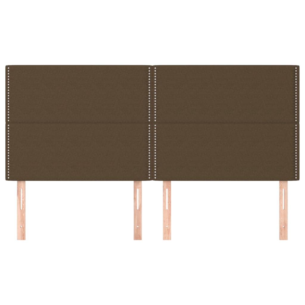 vidaXL Zagłówek ciemnobrązowy 180x5x118/128 cm tkanina