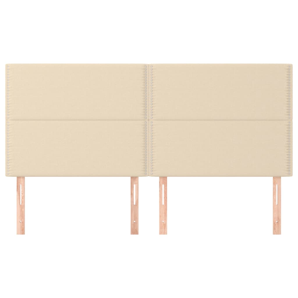 vidaXL Zagłówek kremowy 180x5x118/128 cm tkanina