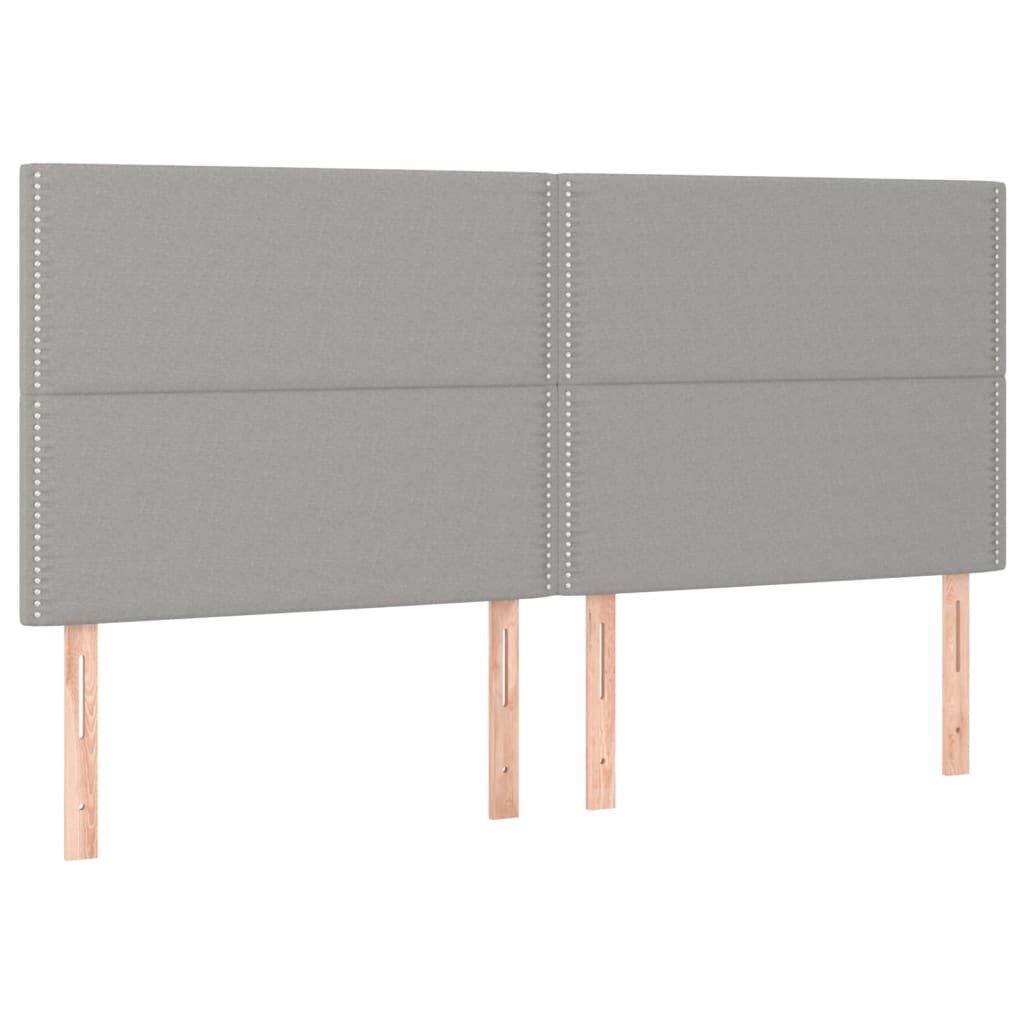 vidaXL Zagłówek jasnoszary 200x5x118/128 cm tkanina