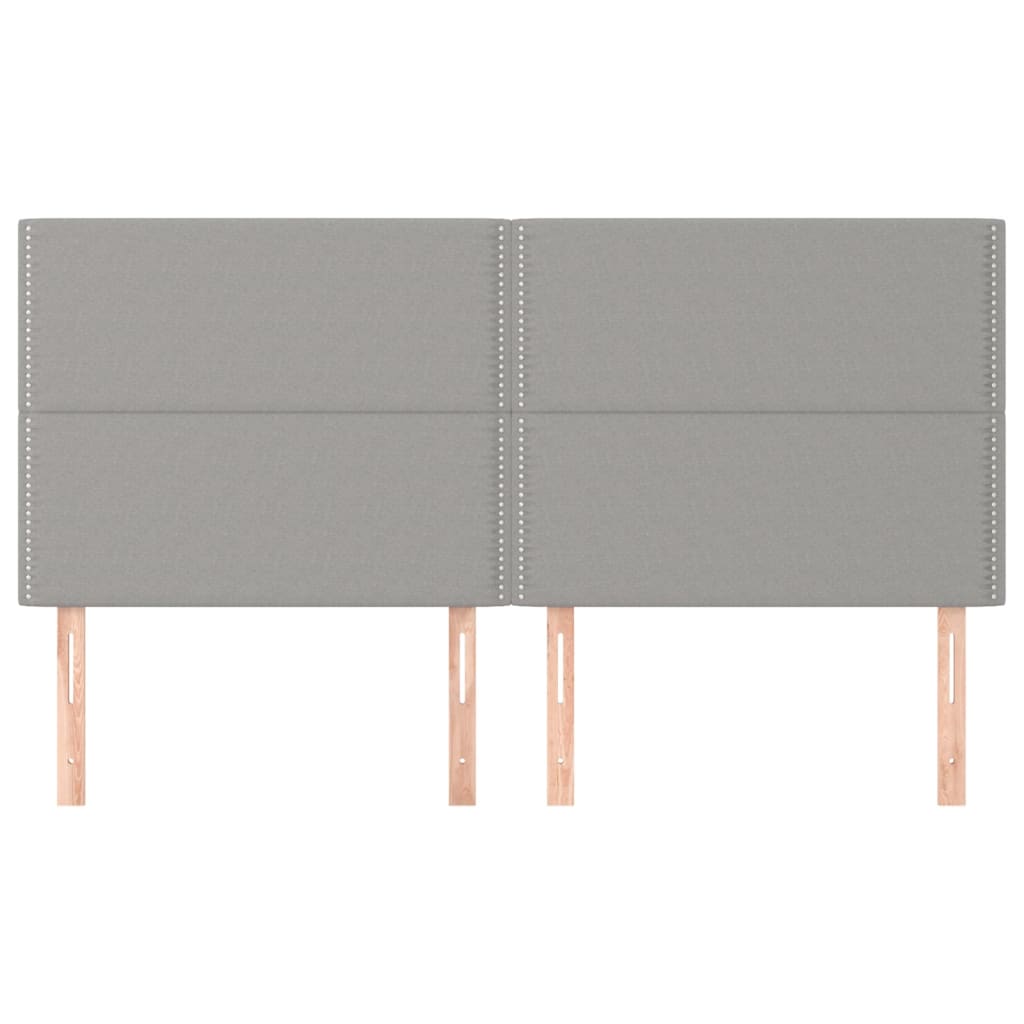 vidaXL Zagłówek jasnoszary 200x5x118/128 cm tkanina