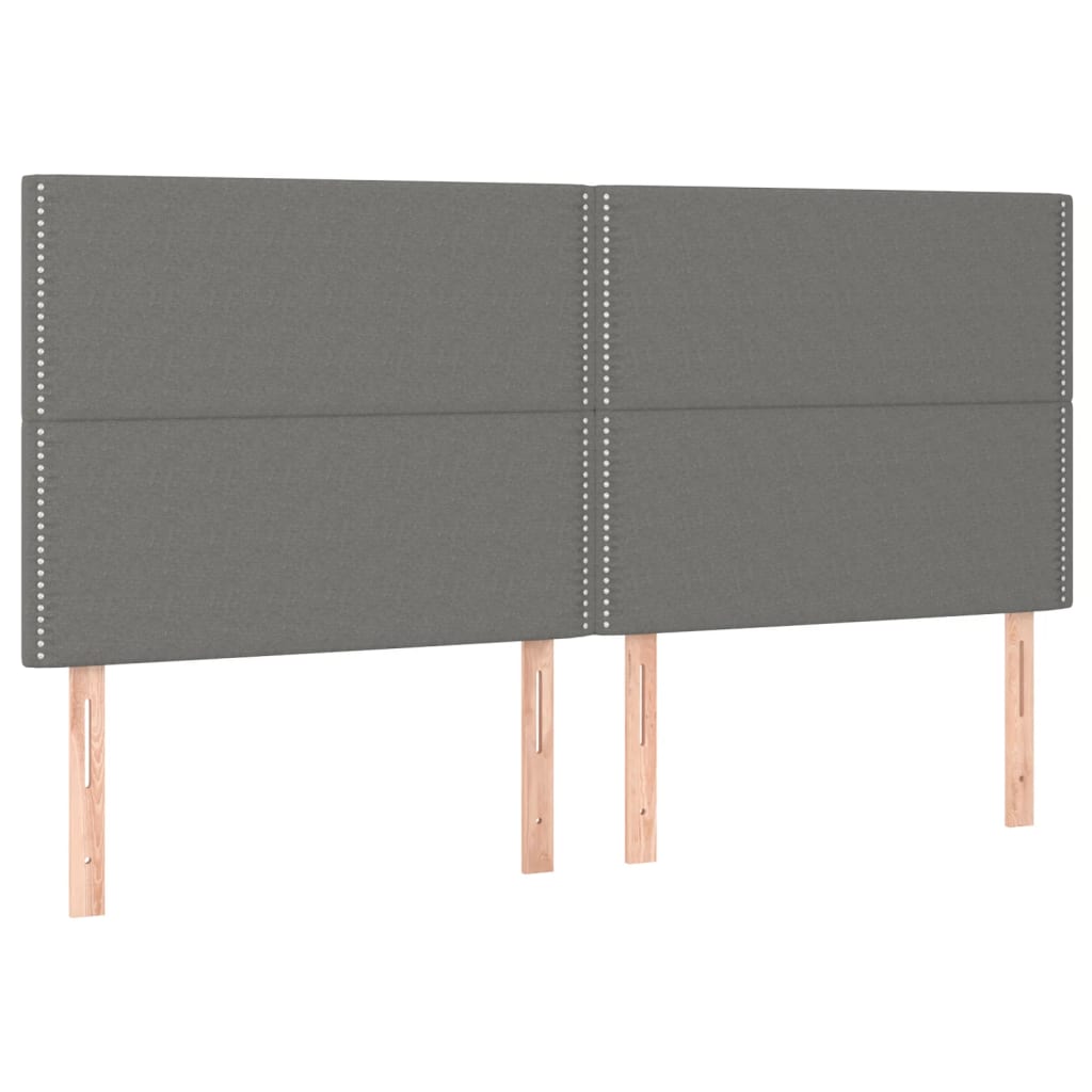 vidaXL Zagłówek ciemnoszary 200x5x118/128 cm tkanina
