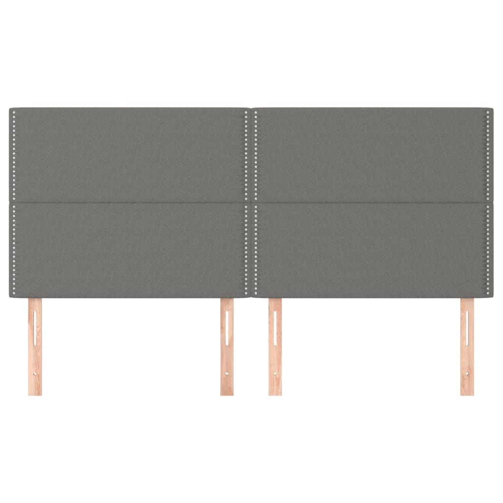 vidaXL Zagłówek ciemnoszary 200x5x118/128 cm tkanina