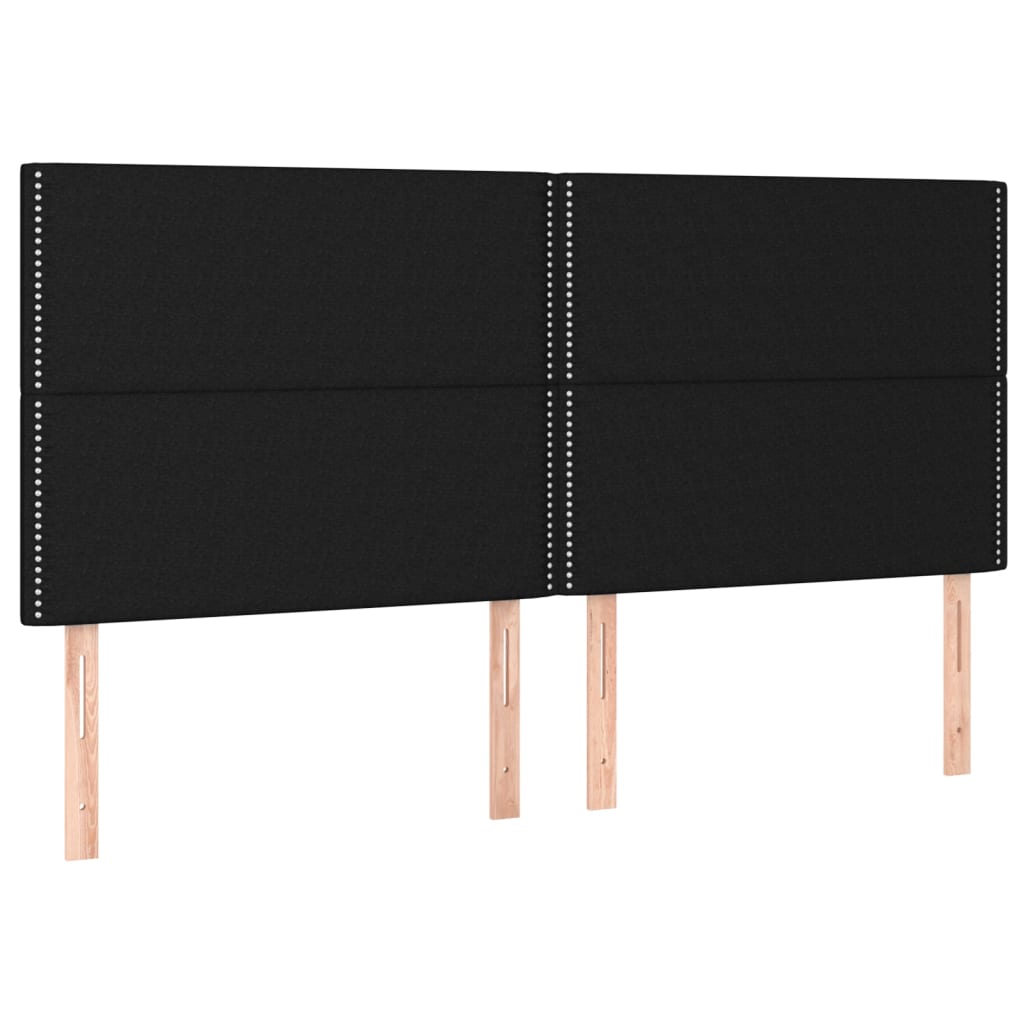 vidaXL Zagłówek czarny 200x5x118/128 cm tkanina