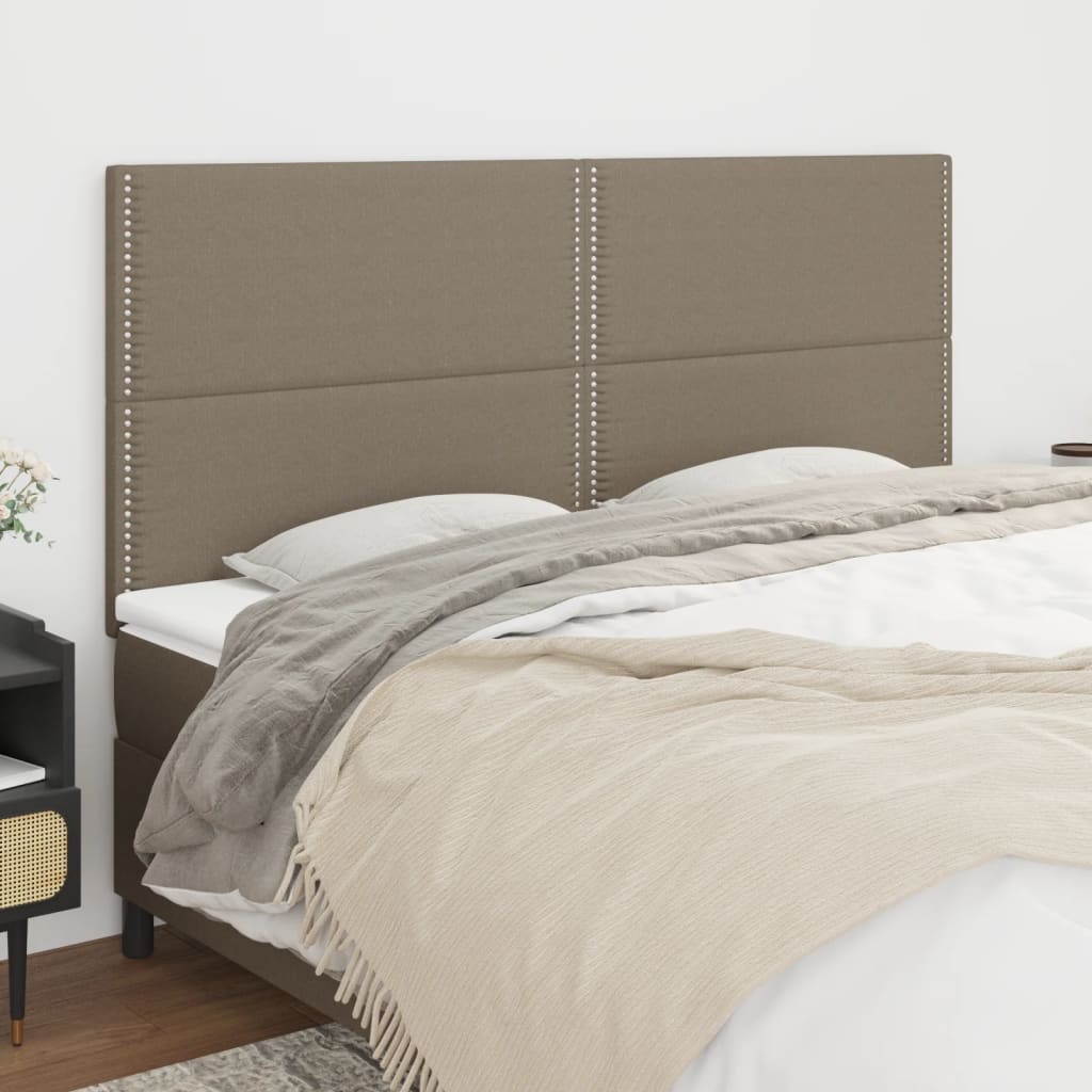 vidaXL Zagłówek taupe 200x5x118/128 cm materiał