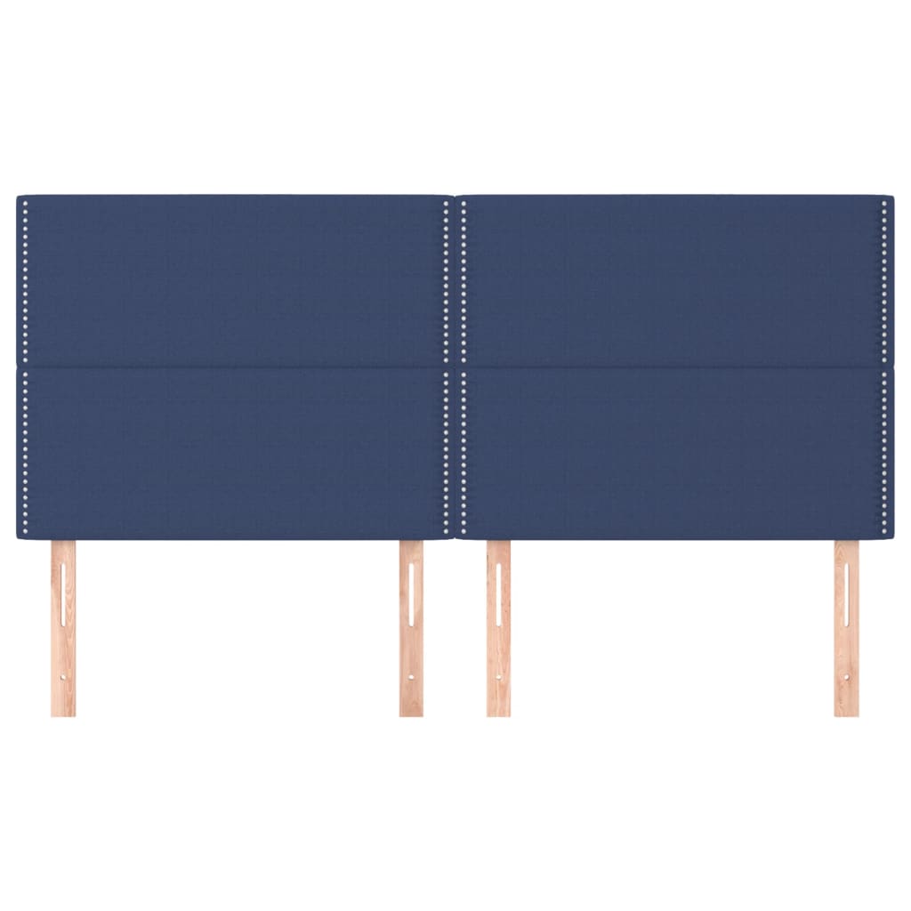 vidaXL Zagłówek niebieski 200x5x118/128 cm tkanina