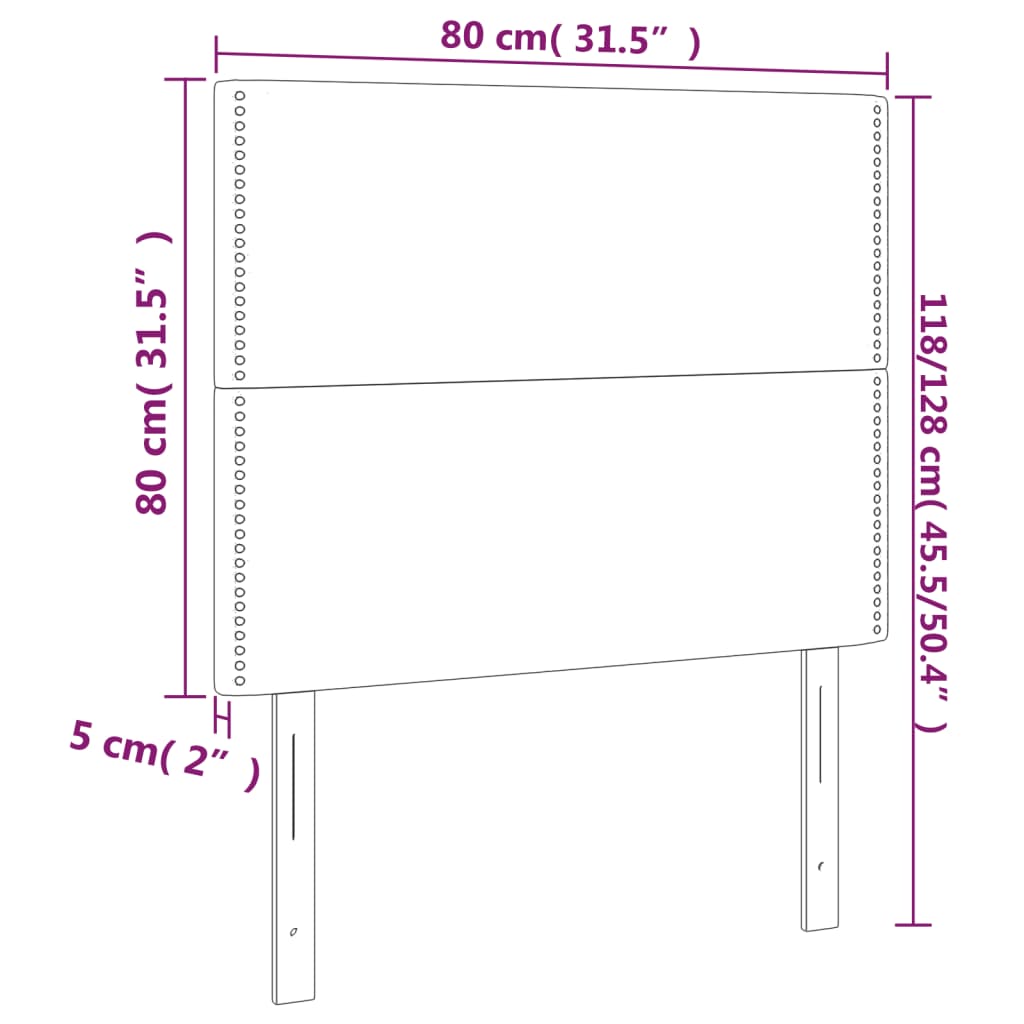 vidaXL Zagłówek ciemnoszary 80x5x118/128 cm aksamit
