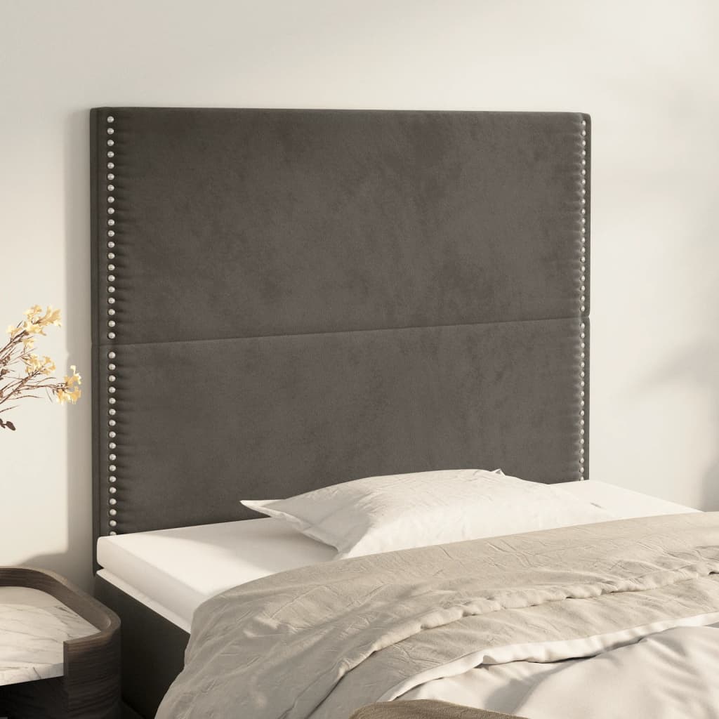 vidaXL Zagłówek ciemnoszary 80x5x118/128 cm aksamit