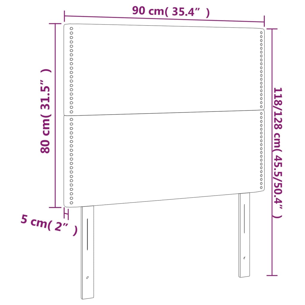 vidaXL Zagłówek ciemnoszary 90x5x118/128 cm aksamit