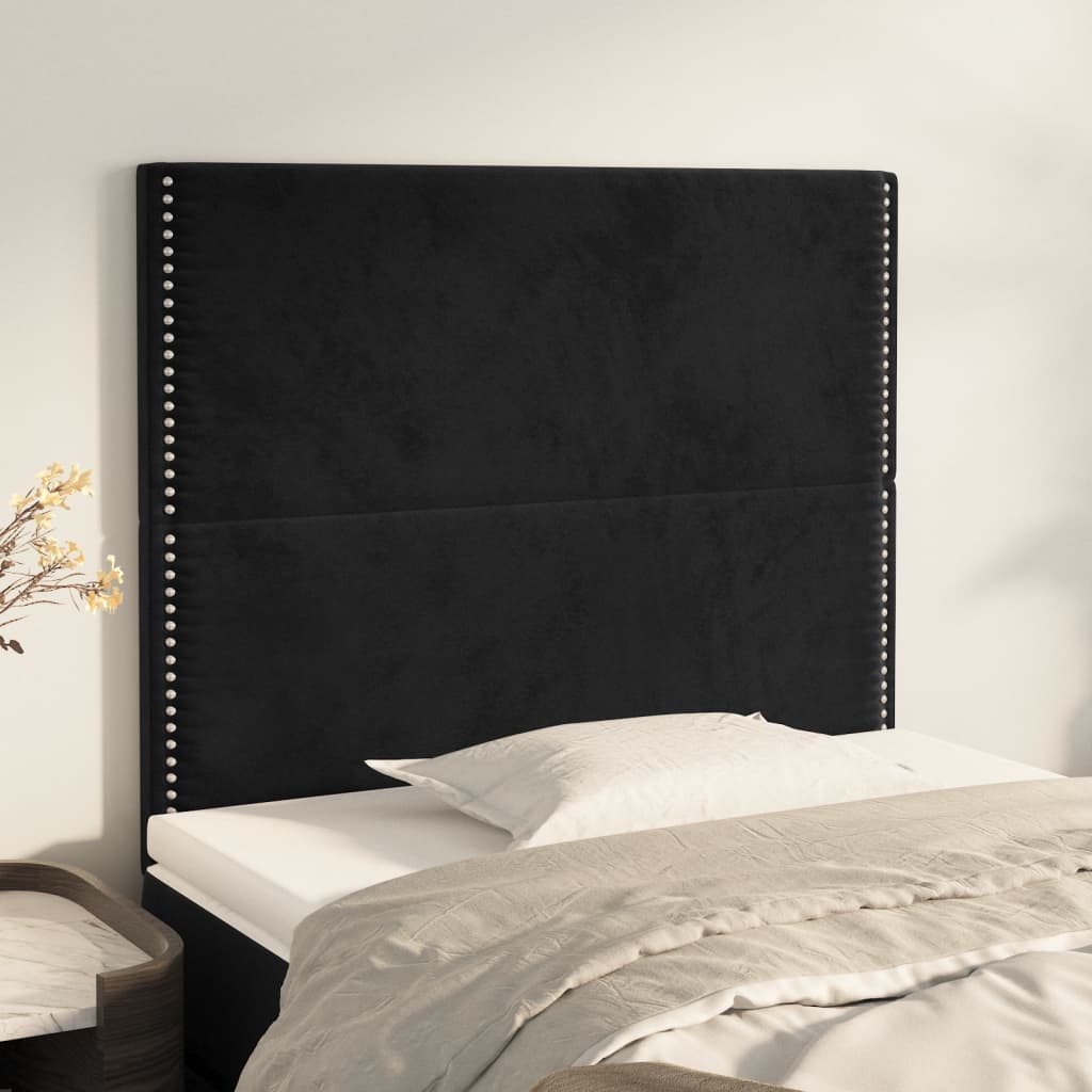 vidaXL Zagłówek czarny 90x5x118/128 cm aksamit