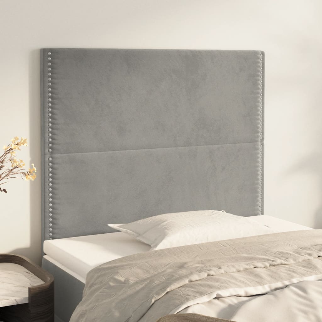 vidaXL Zagłówek jasnoszary 100x5x118/128 cm aksamit