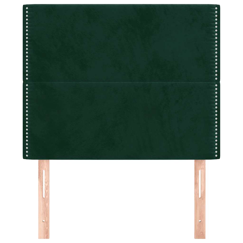vidaXL Zagłówek ciemnozielony 100x5x118/128 cm aksamit