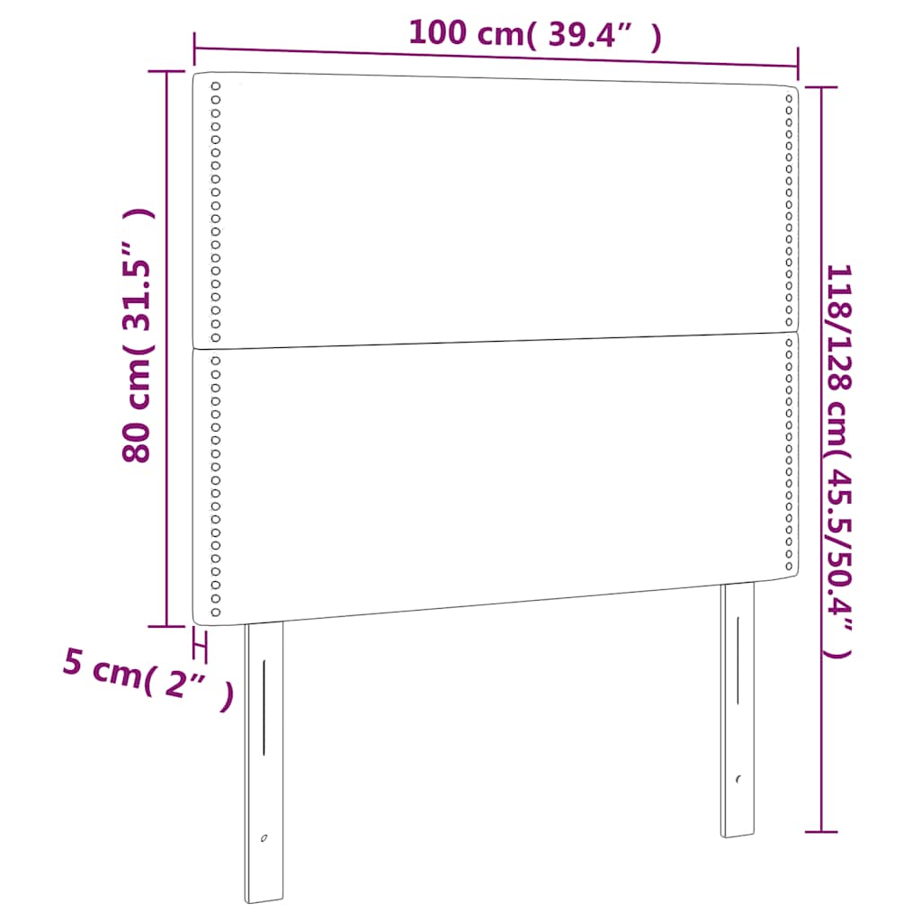 vidaXL Zagłówek granatowy 100x5x118/128 cm aksamit