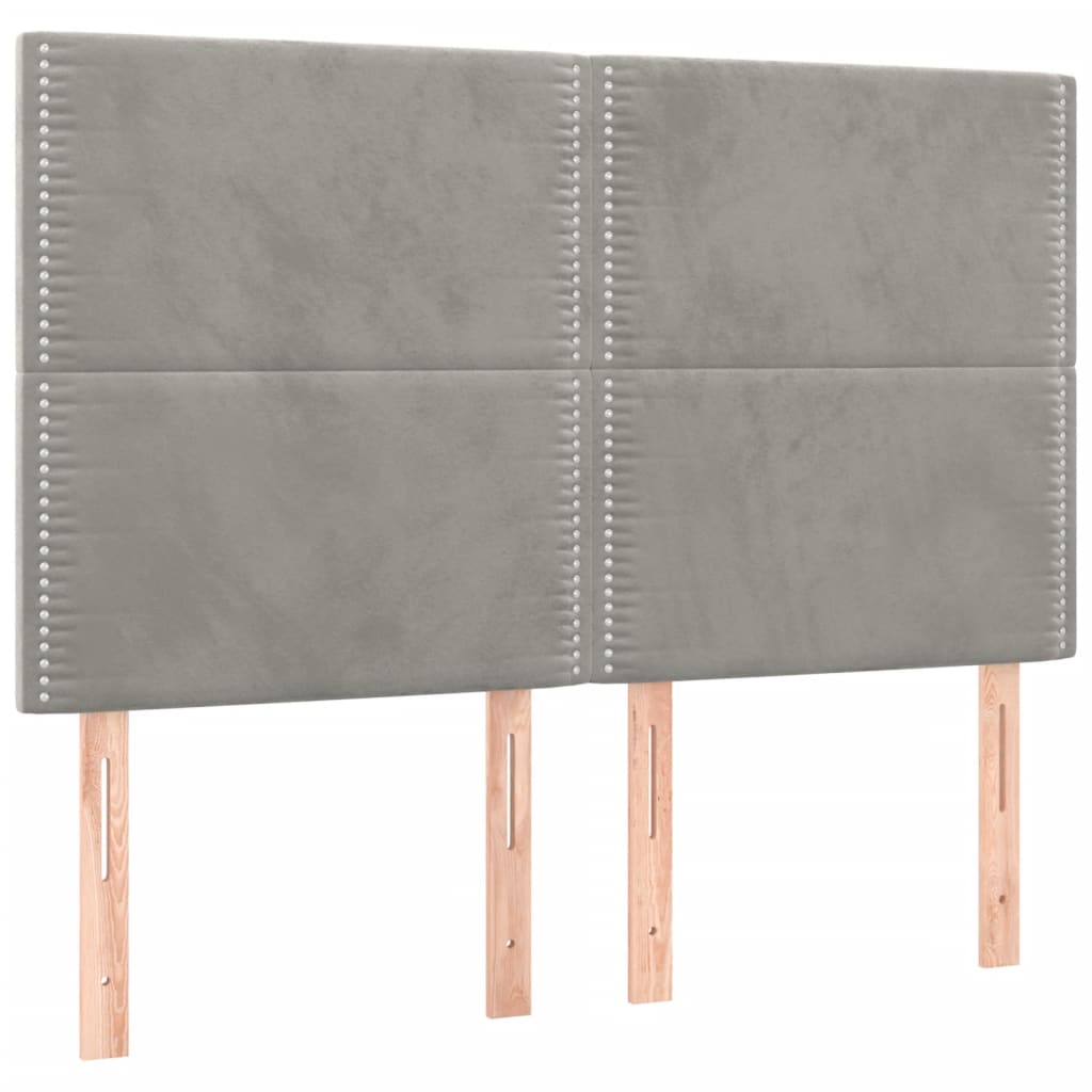 vidaXL Zagłówek jasnoszary 144x5x118/128 cm aksamit
