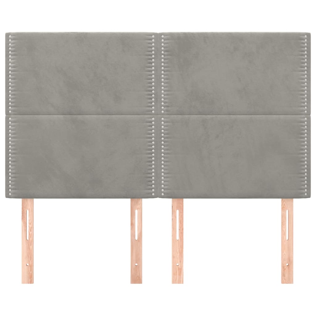 vidaXL Zagłówek jasnoszary 144x5x118/128 cm aksamit