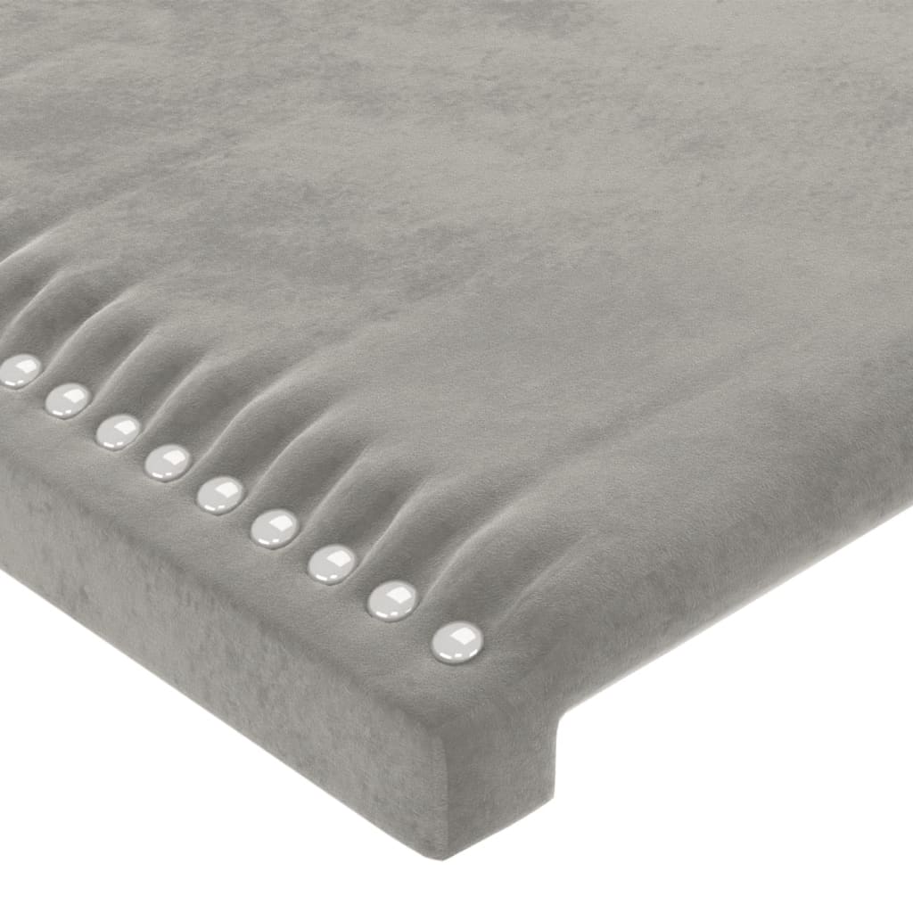 vidaXL Zagłówek jasnoszary 144x5x118/128 cm aksamit
