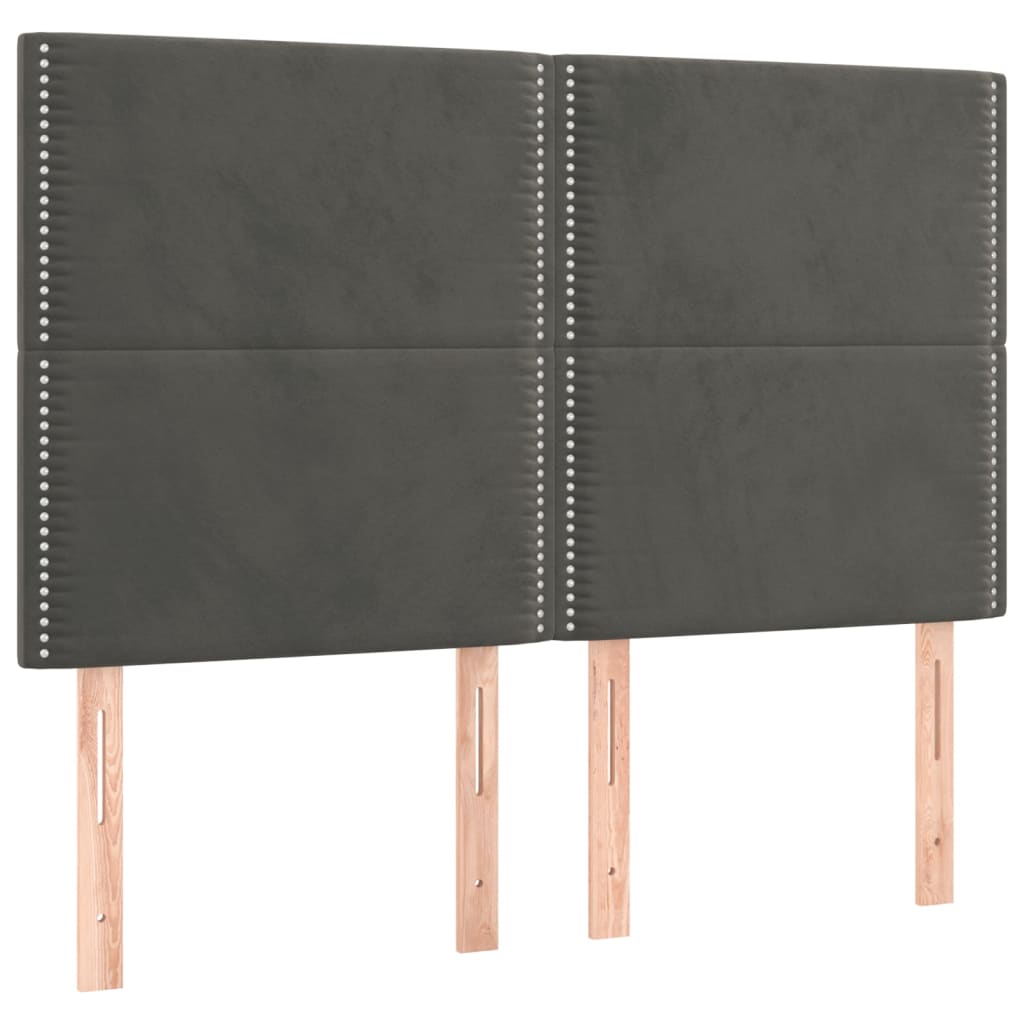 vidaXL Zagłówek ciemnoszary 144x5x118/128 cm aksamit