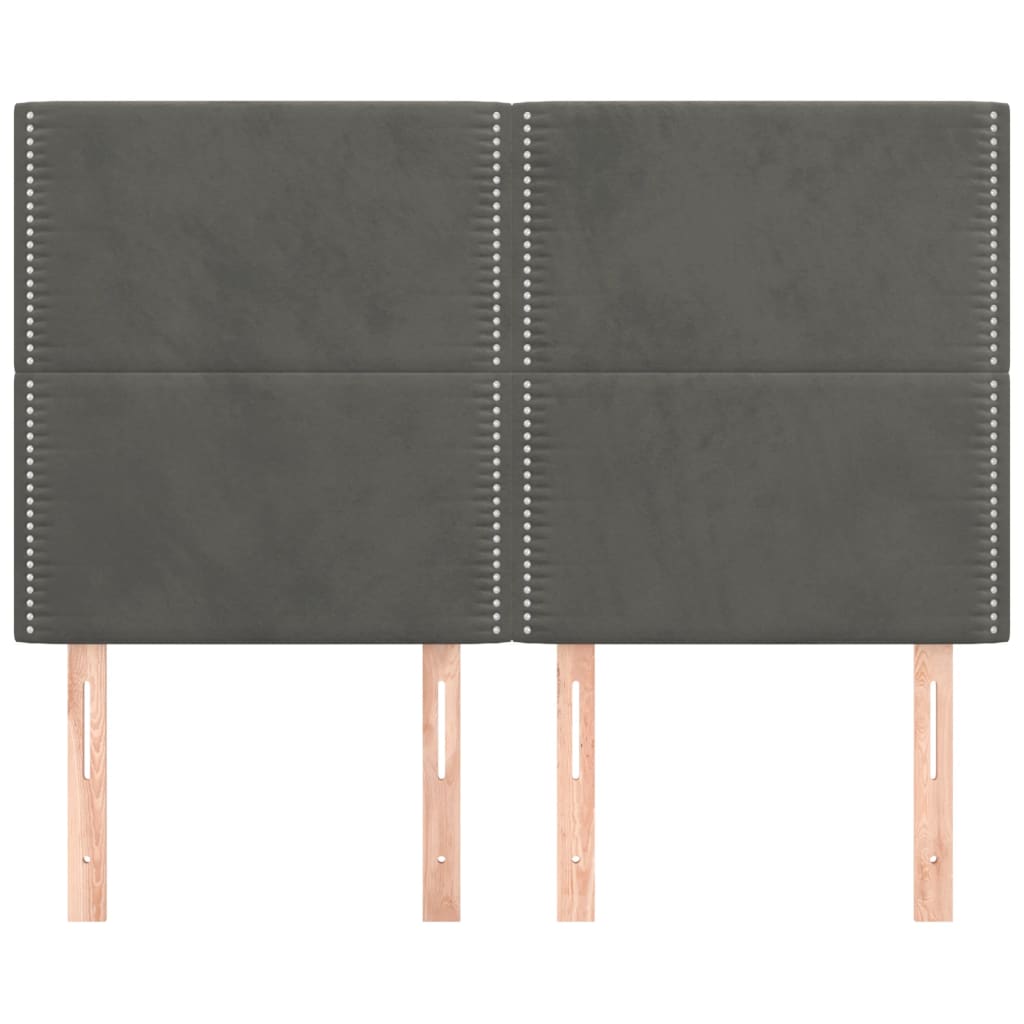 vidaXL Zagłówek ciemnoszary 144x5x118/128 cm aksamit