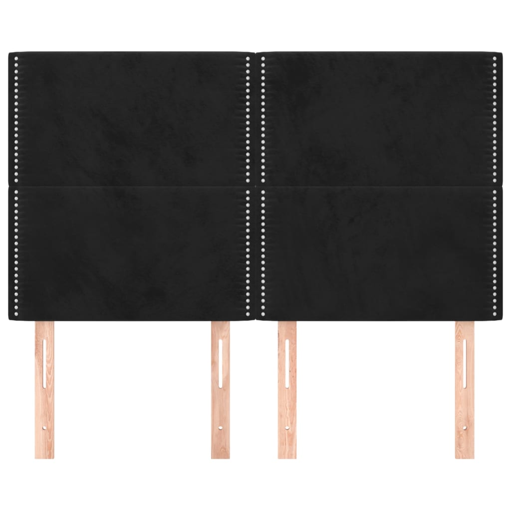 vidaXL Zagłówek czarny 144x5x118/128 cm aksamit